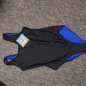 NWT Coolibar Black and Blue One-Piece Swimsuit